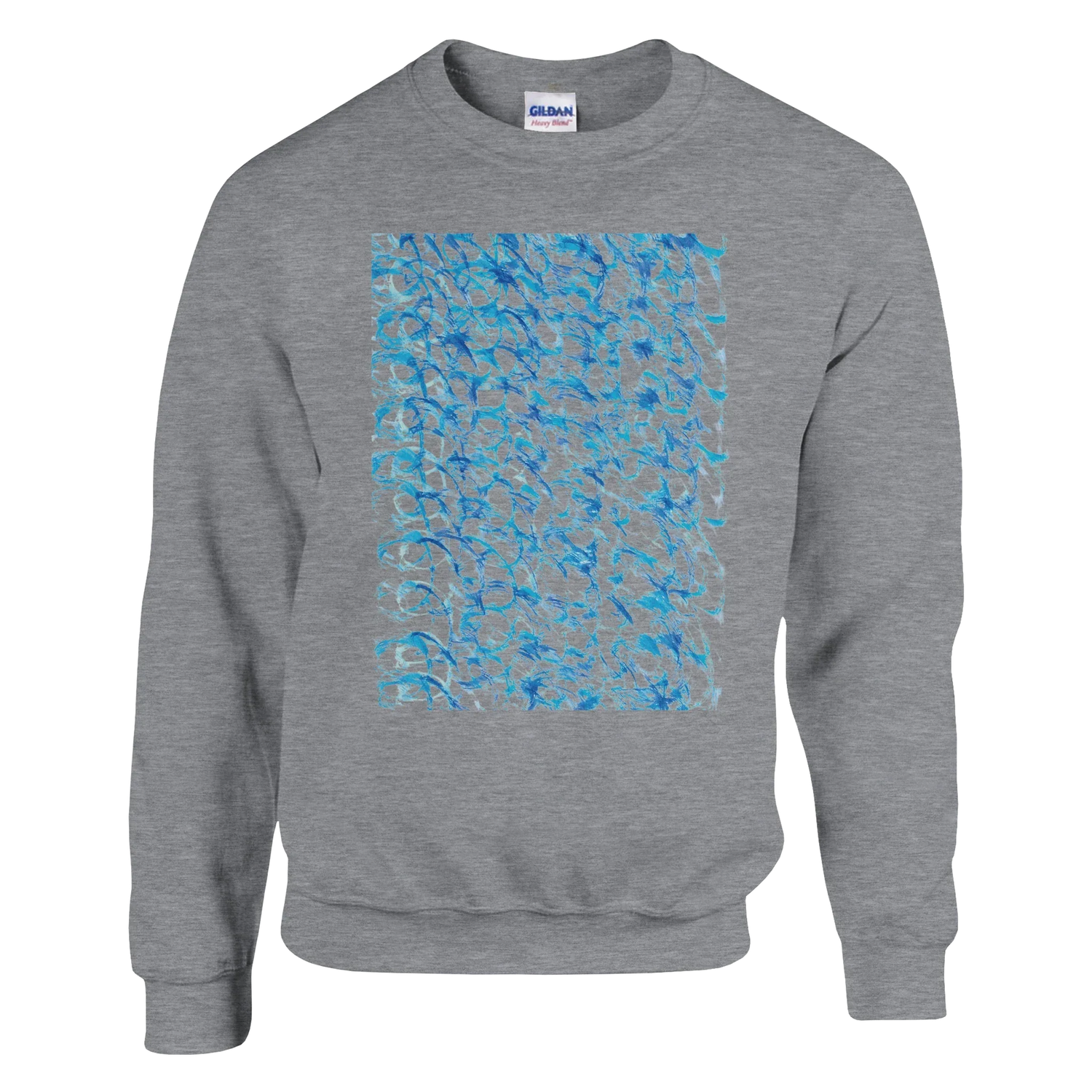 Sweatshirt Unisexe Classique Blue Waves– Impression Artistique Multicolore - Laure Leprince - Artiste Peintre
