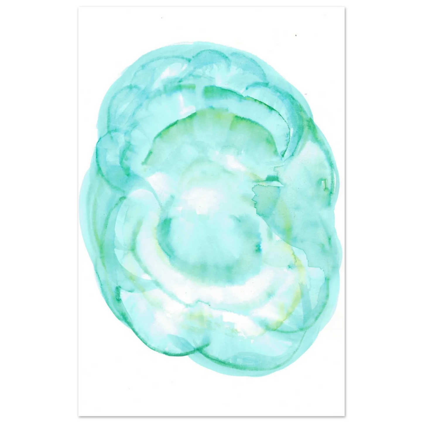 Oceanic Dream Premium Matte Poster - Serene Teal & Green Abstract Watercolor Art - Laure Leprince - Artiste Peintre