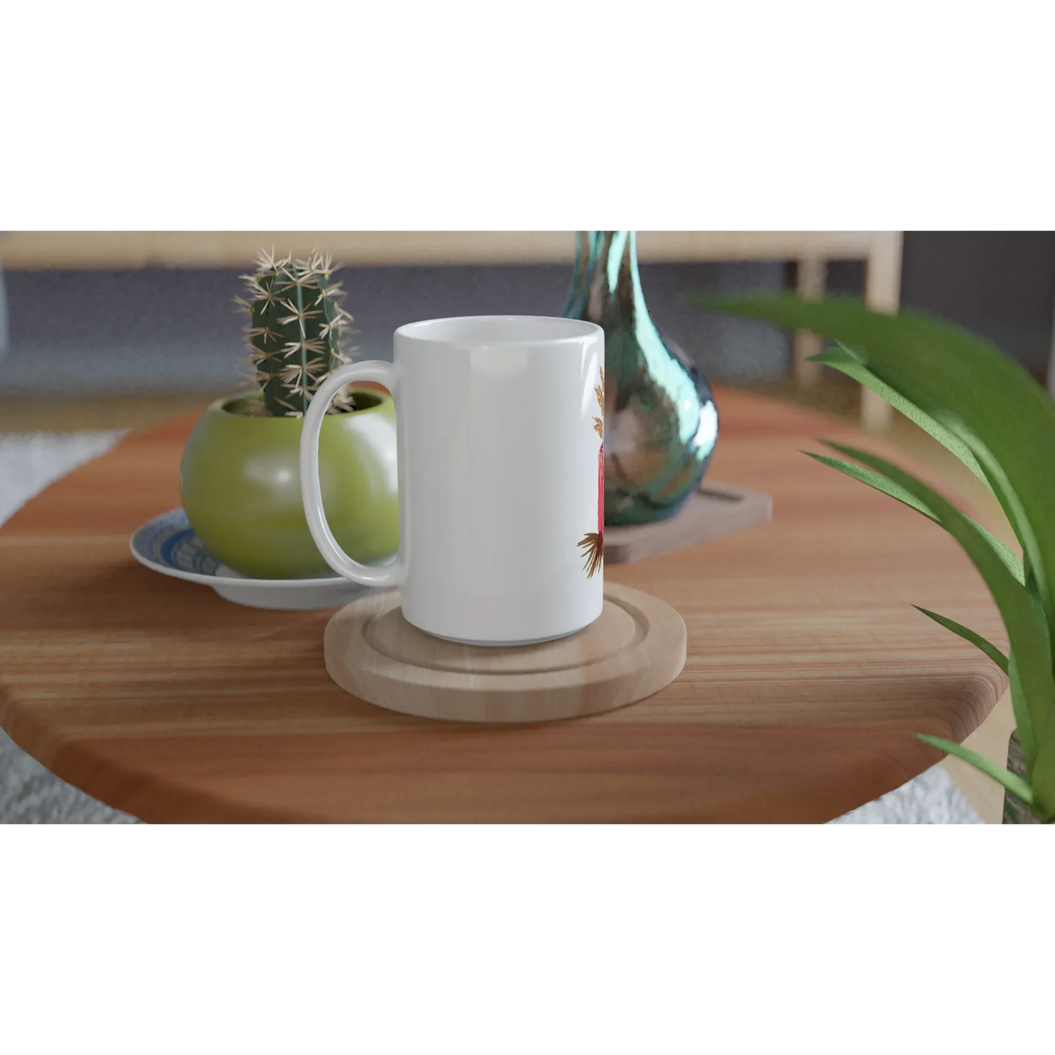 Mug en céramique blanche 44 cl Bougie – Grand format, design et qualité durable - Laure Leprince - Artiste Peintre