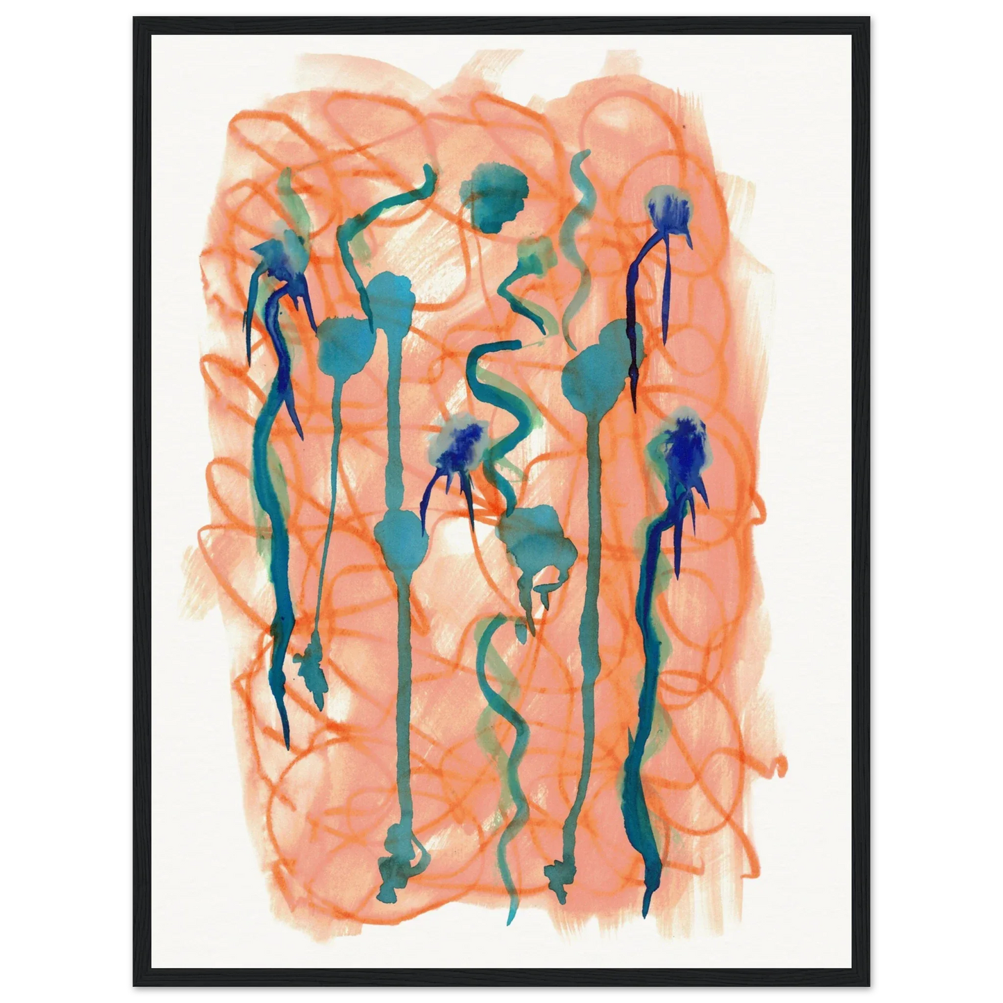 Affiche Encadrée Museum-Quality Matte Paper Wooden Framed Saphir Ambre - Laure Leprince - Artiste Peintre