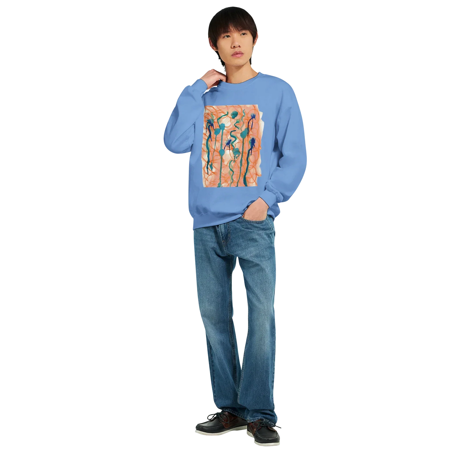 Sweatshirt Unisexe Classiques Saphir Ambre Impression Artistique Multicolore - Laure Leprince - Artiste Peintre