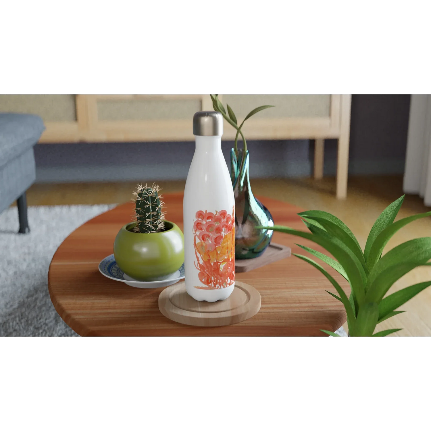 Bouteille isotherme en acier inoxydable 500 ml Sunrice Floral – Design artistique exclusif - Laure Leprince - Artiste Peintre