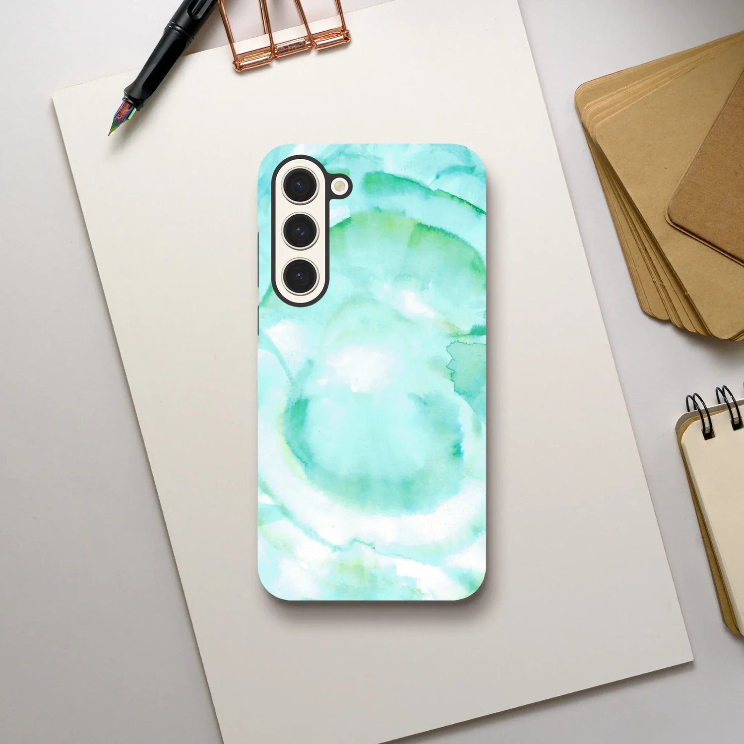 Premium Samsung Tough Case – Design Artistique Aqua Bloom - Laure Leprince - Artiste Peintre