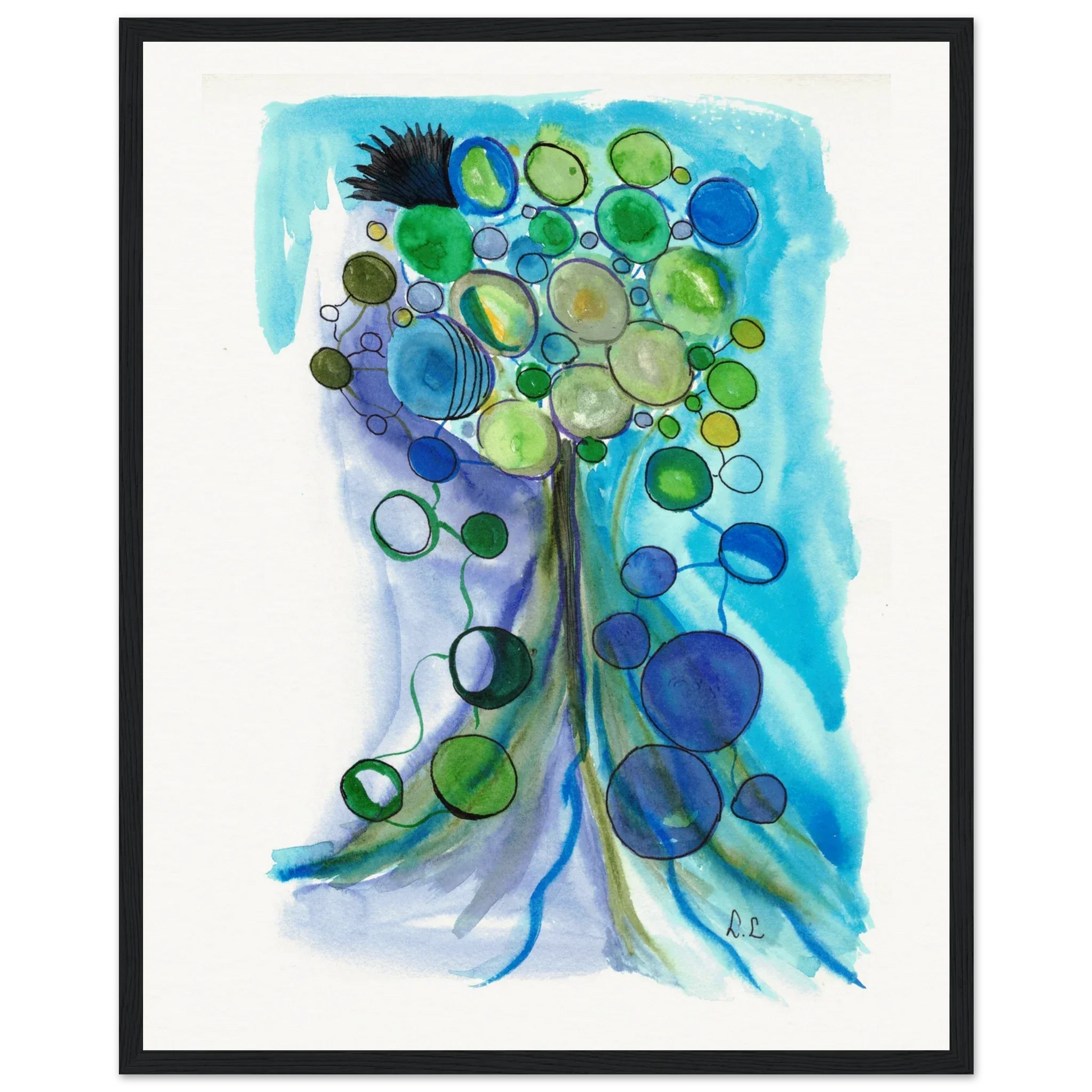 Museum-Quality Matte Paper Wooden Framed Poster Ecosphères - Laure Leprince - Artiste Peintre