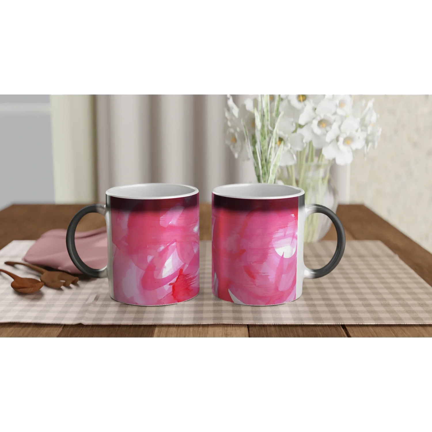 Mug magique en céramique 325 ml – Révèlez votre motif à la chaleur Ruby Drift - Laure Leprince - Artiste Peintre