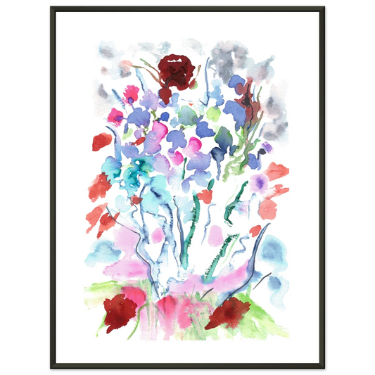 Classic Semi-Glossy Paper Metal Framed Poster Floral - Laure Leprince - Artiste Peintre