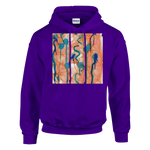 Sweat à capuche unisexe artistique Saphir Ambre| Gildan® 18500 White - Laure Leprince - Artiste Peintre