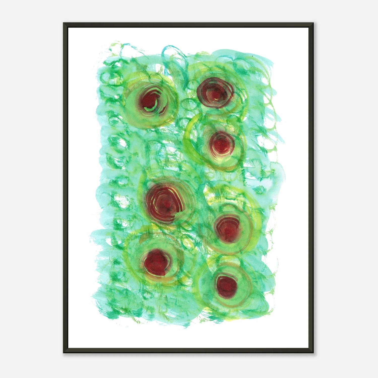 Classic Semi-Glossy Paper Metal Framed Poste Green Echo - Laure Leprince - Artiste Peintre