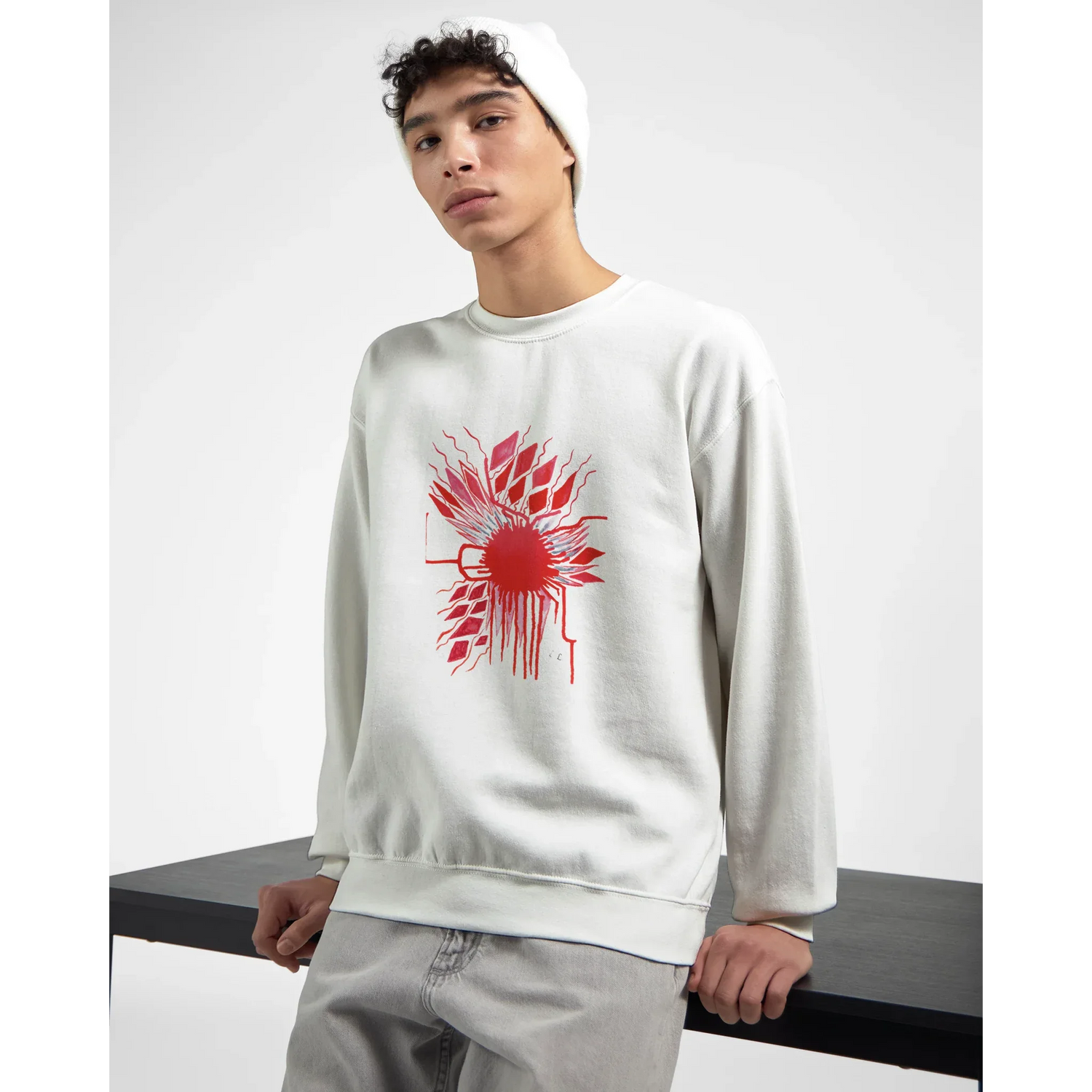 Sweatshirt Unisexe Classique Red– Impression Artistique Multicolore - Laure Leprince - Artiste Peintre