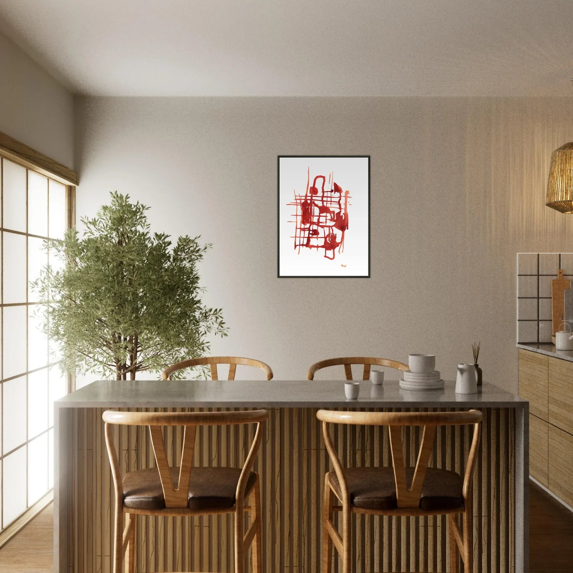 Classic Semi-Glossy Paper Metal Framed Poster Solar Frame - Laure Leprince - Artiste Peintre