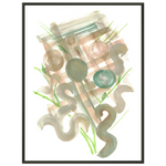 Classic Semi-Glossy Paper Metal Framed Poste Moss Geometry - Laure Leprince - Artiste Peintre