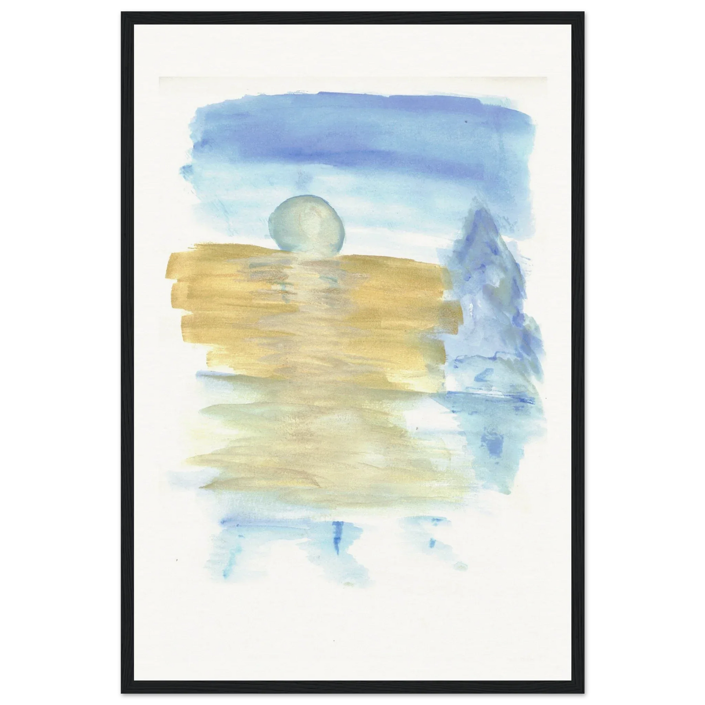 Affiche Encadrée Museum-Quality Matte Paper Wooden Framed Blue Horizon - Laure Leprince - Artiste Peintre