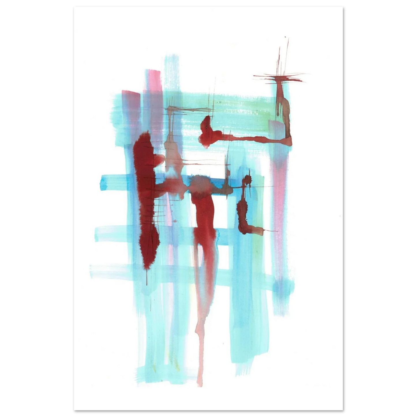 Premium Matte Paper Poster Aquarelle Originale RDJ3-10 - Laure Leprince - Artiste Peintre
