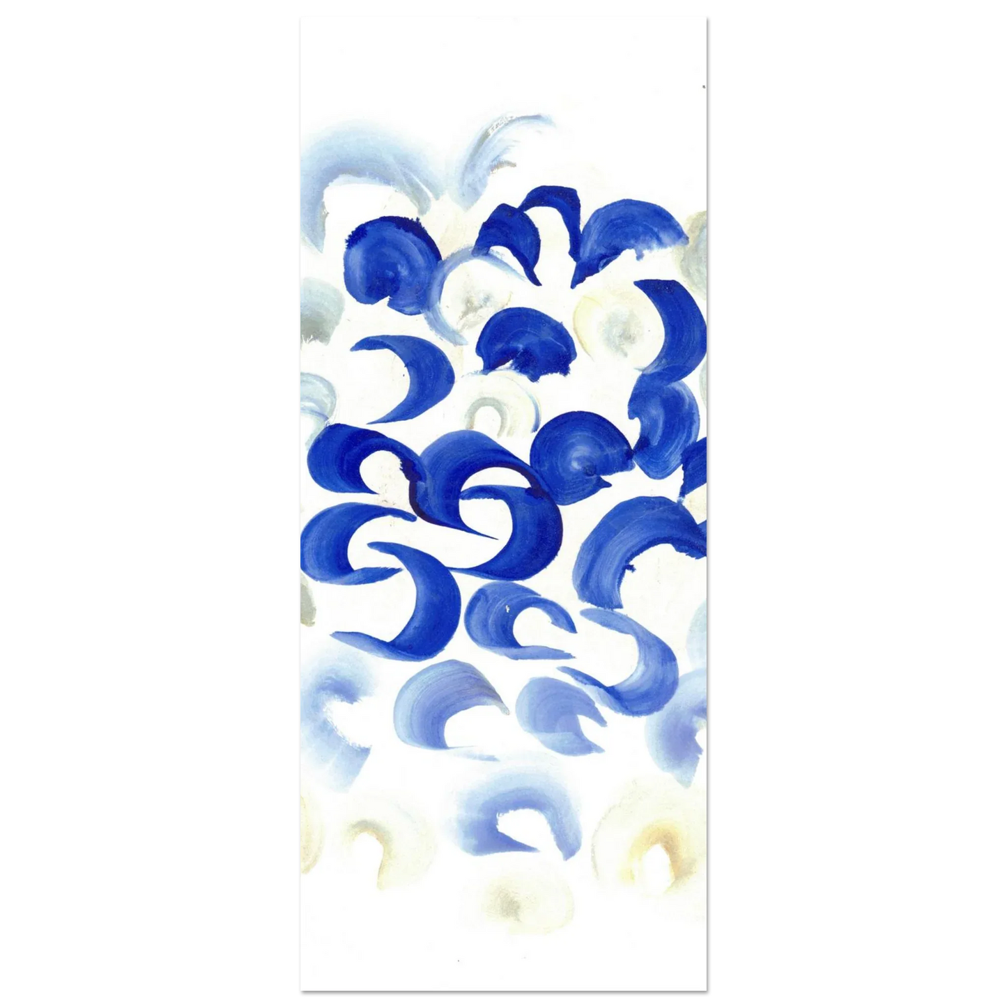 Abstract Swirls in Serene Blue & Beige Premium Matte Paper Poster - Laure Leprince - Artiste Peintre