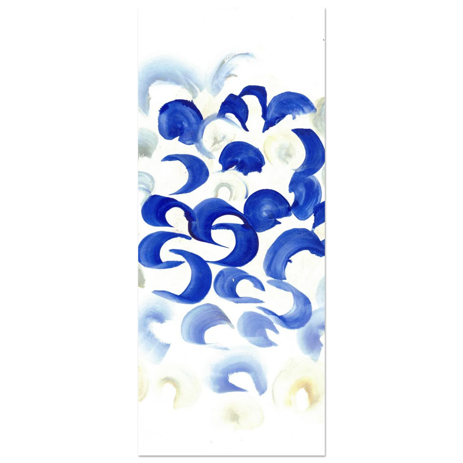 Abstract Swirls in Serene Blue & Beige Premium Matte Paper Poster - Laure Leprince - Artiste Peintre