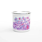 Mug en émail blanc 35 cl Nébuleuse Pourpre – Léger, vintage et résistant - Laure Leprince - Artiste Peintre