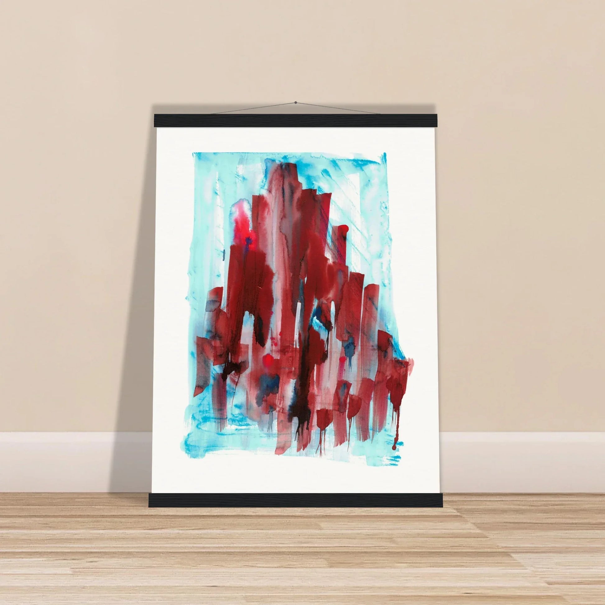 Museum-Quality Matte Paper Poster with Hanger Crimson Tower - Laure Leprince - Artiste Peintre