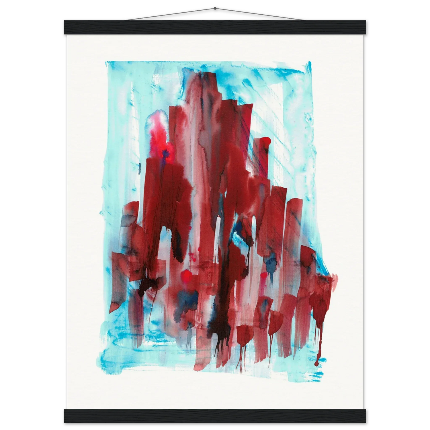 Museum-Quality Matte Paper Poster with Hanger Crimson Tower - Laure Leprince - Artiste Peintre