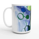 Mug en céramique blanche 44 cl Ecosphères– Grand format, design et qualité durable - Laure Leprince - Artiste Peintre