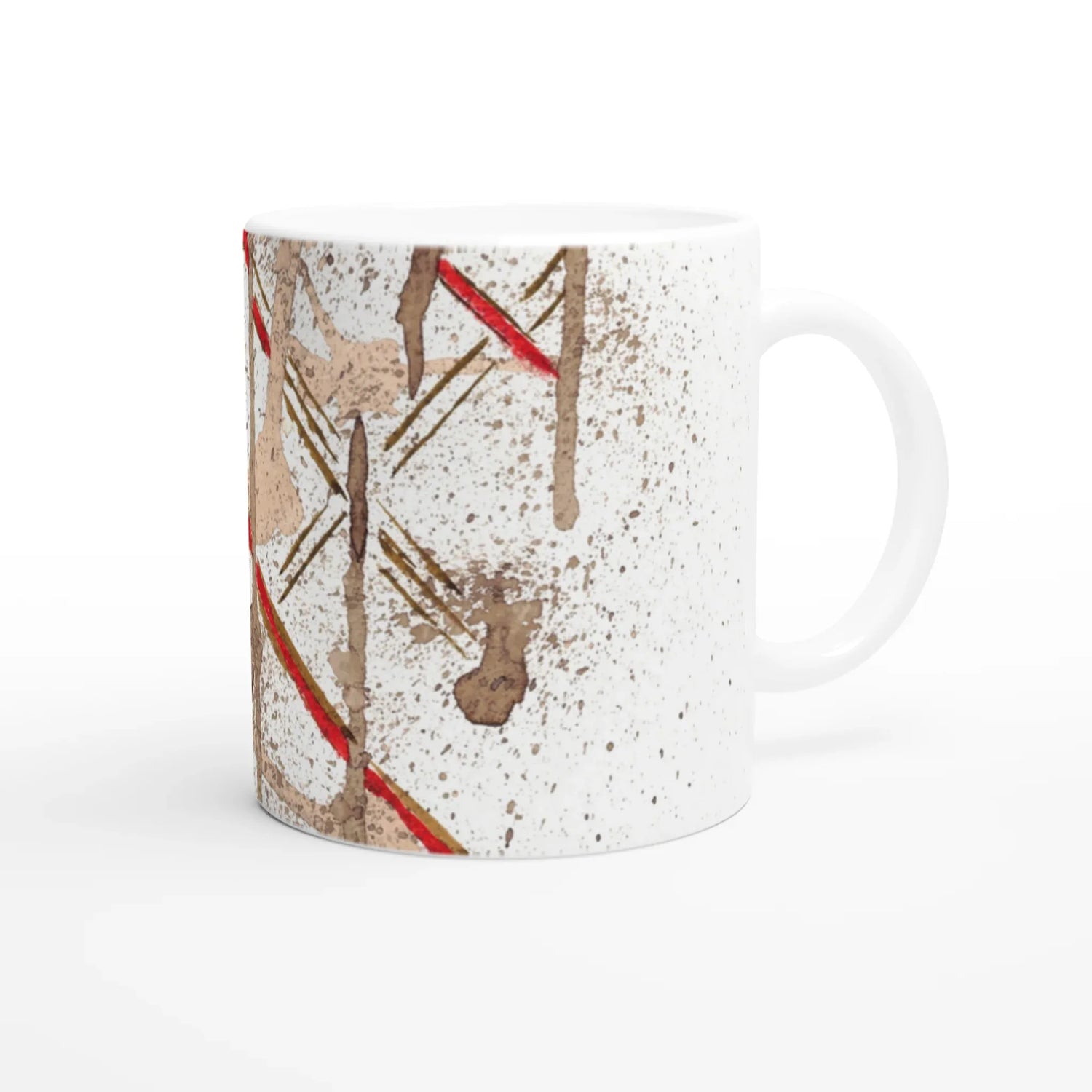 Mug en céramique blanche 325 ml avec intérieur coloré particules – Élégance et originalité au quotidien - Laure Leprince - Artiste Peintre