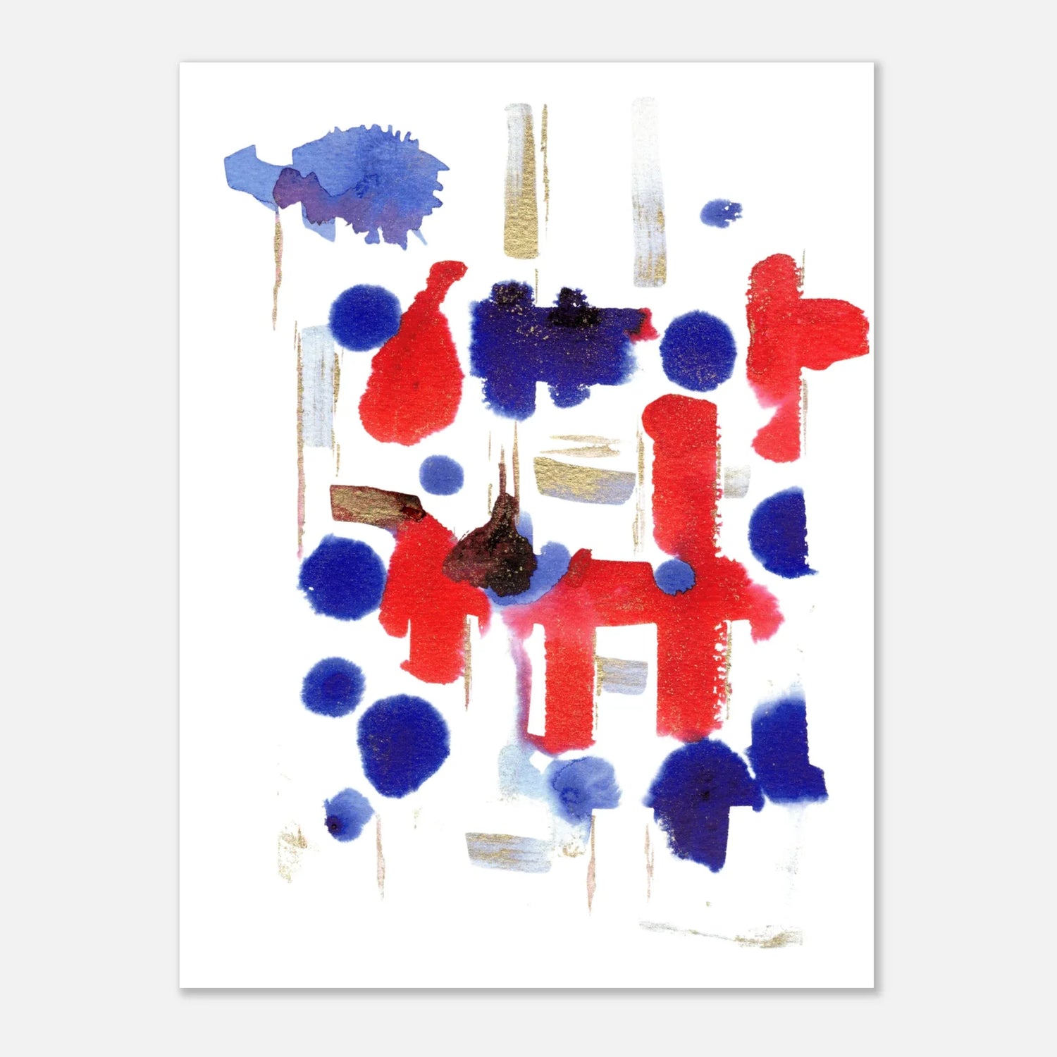 Affiche premium sur papier mat Structure carmine – Art mural de qualité supérieure - Laure Leprince - Artiste Peintre