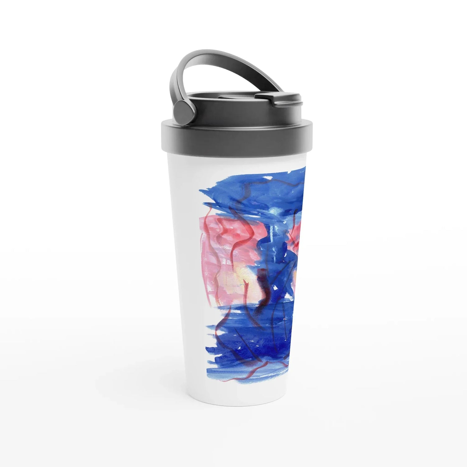 Mug de voyage isotherme 450 ml (15 oz) Midnight Siren | Étanche, réutilisable et design artistique - Laure Leprince - Artiste Peintre