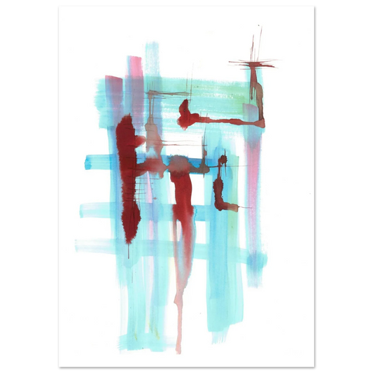 Premium Matte Paper Poster Aquarelle Originale RDJ3-10 - Laure Leprince - Artiste Peintre