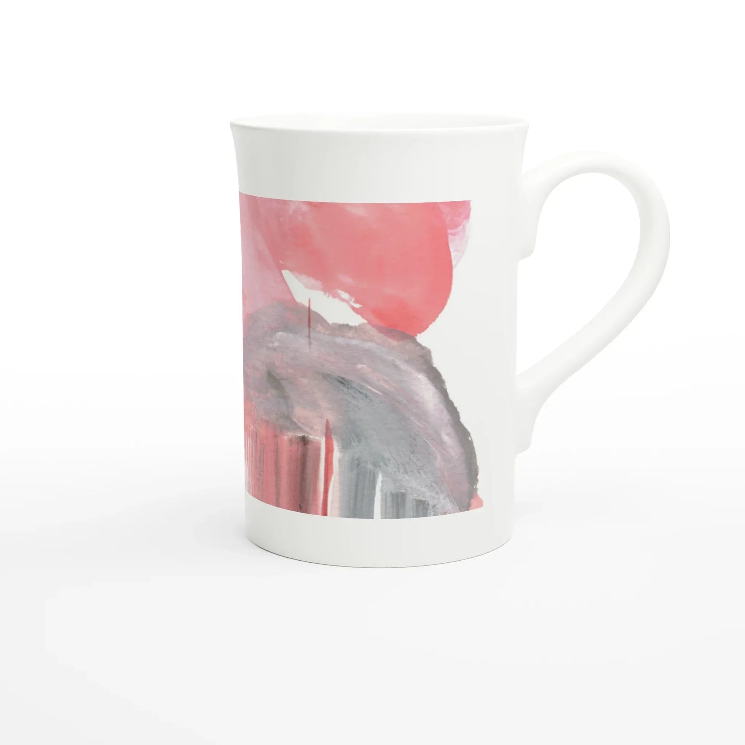 Mug en porcelaine blanche 30 cl Blush Cascade – Élégance et finesse intemporelle - Laure Leprince - Artiste Peintre