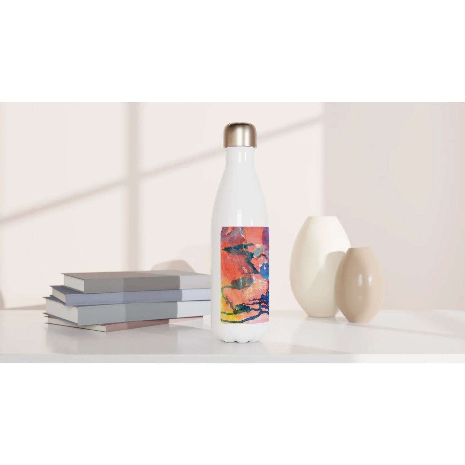 Bouteille isotherme en acier inoxydable 500 ml Neon mirage – Design artistique exclusif - Laure Leprince - Artiste Peintre