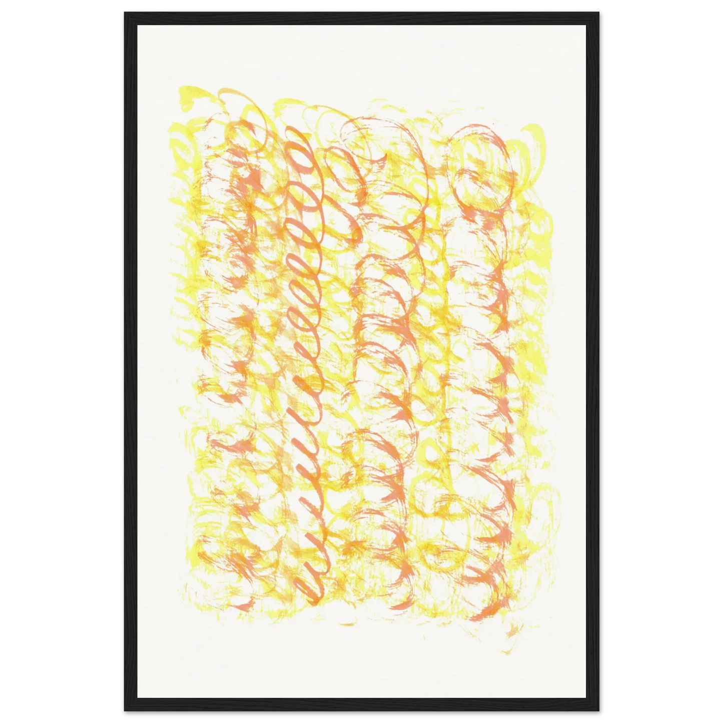 Affiche Encadrée Museum-Quality Matte Paper Wooden Framed Yellow waves - Laure Leprince - Artiste Peintre