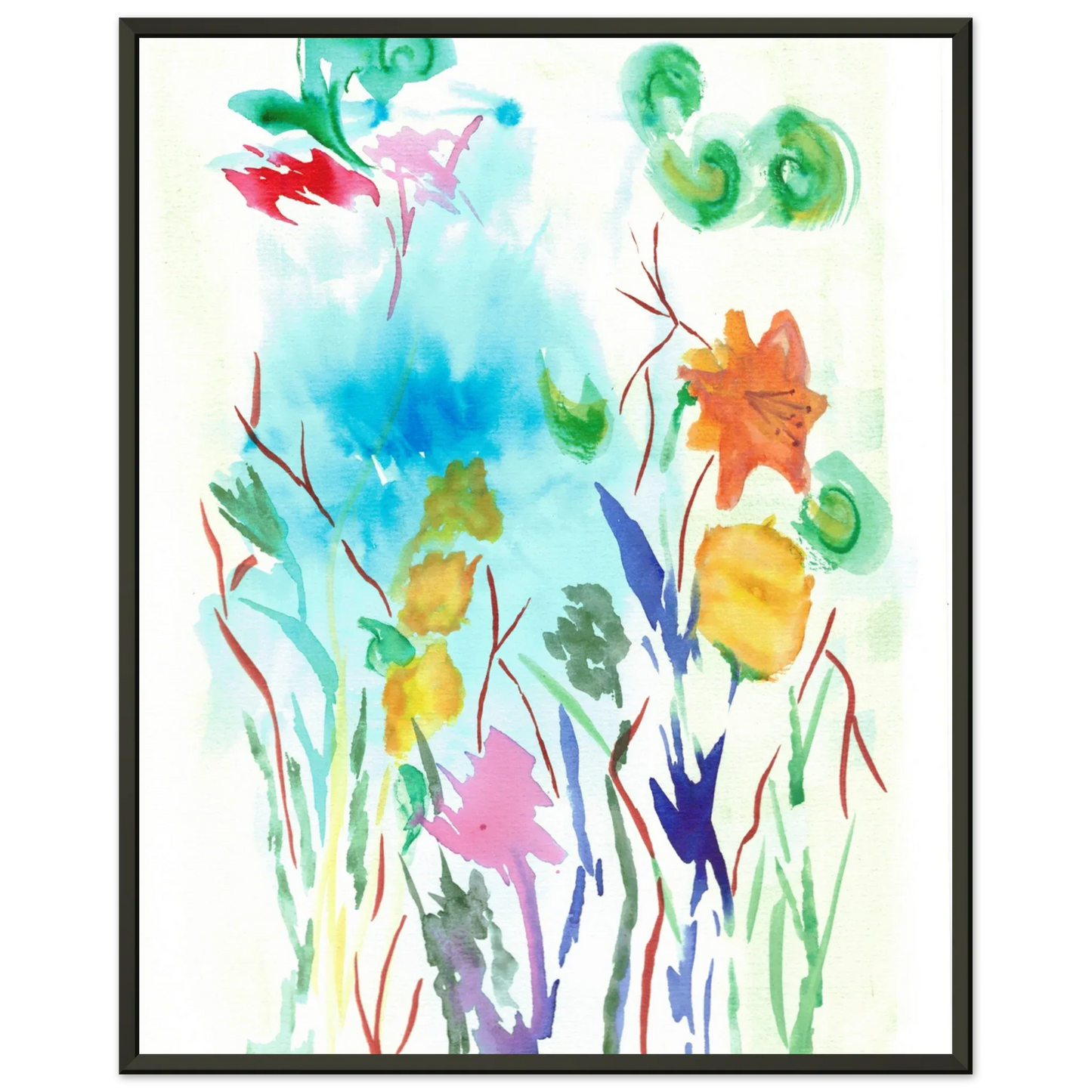 Classic Semi-Glossy Paper Metal Framed Poster Jardin Lumineux - Laure Leprince - Artiste Peintre