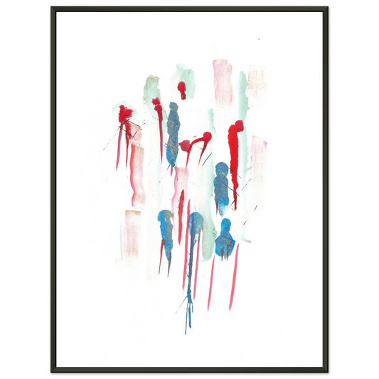 Classic Semi-Glossy Paper Metal Framed Poster Personnages - Laure Leprince - Artiste Peintre