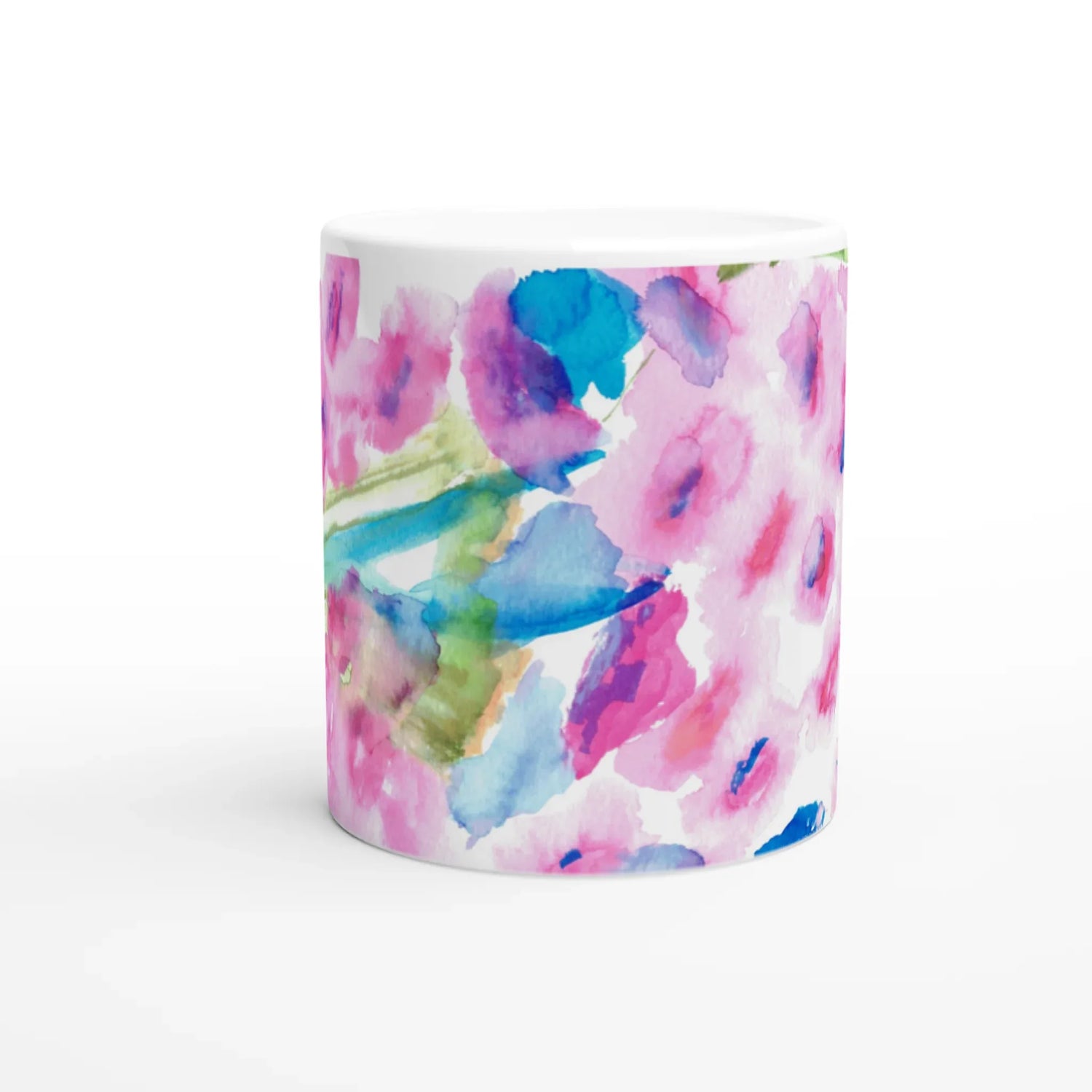 Mug en céramique blanche 325 ml Bouquets Rosé – Élégance, sécurité et durabilité - Laure Leprince - Artiste Peintre