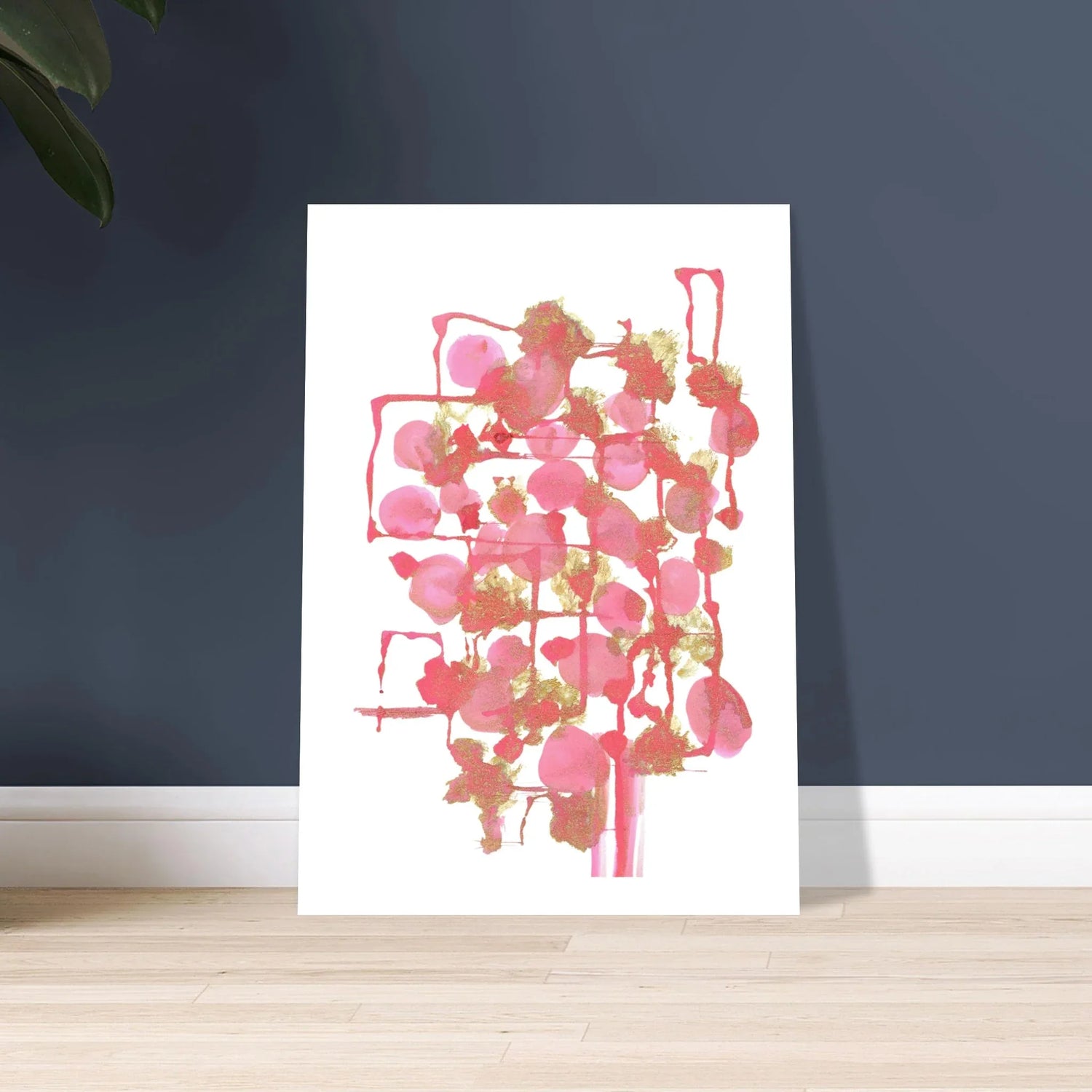 Affiche premium sur papier mat Reseau Framboise – Art mural de qualité supérieure - Laure Leprince - Artiste Peintre