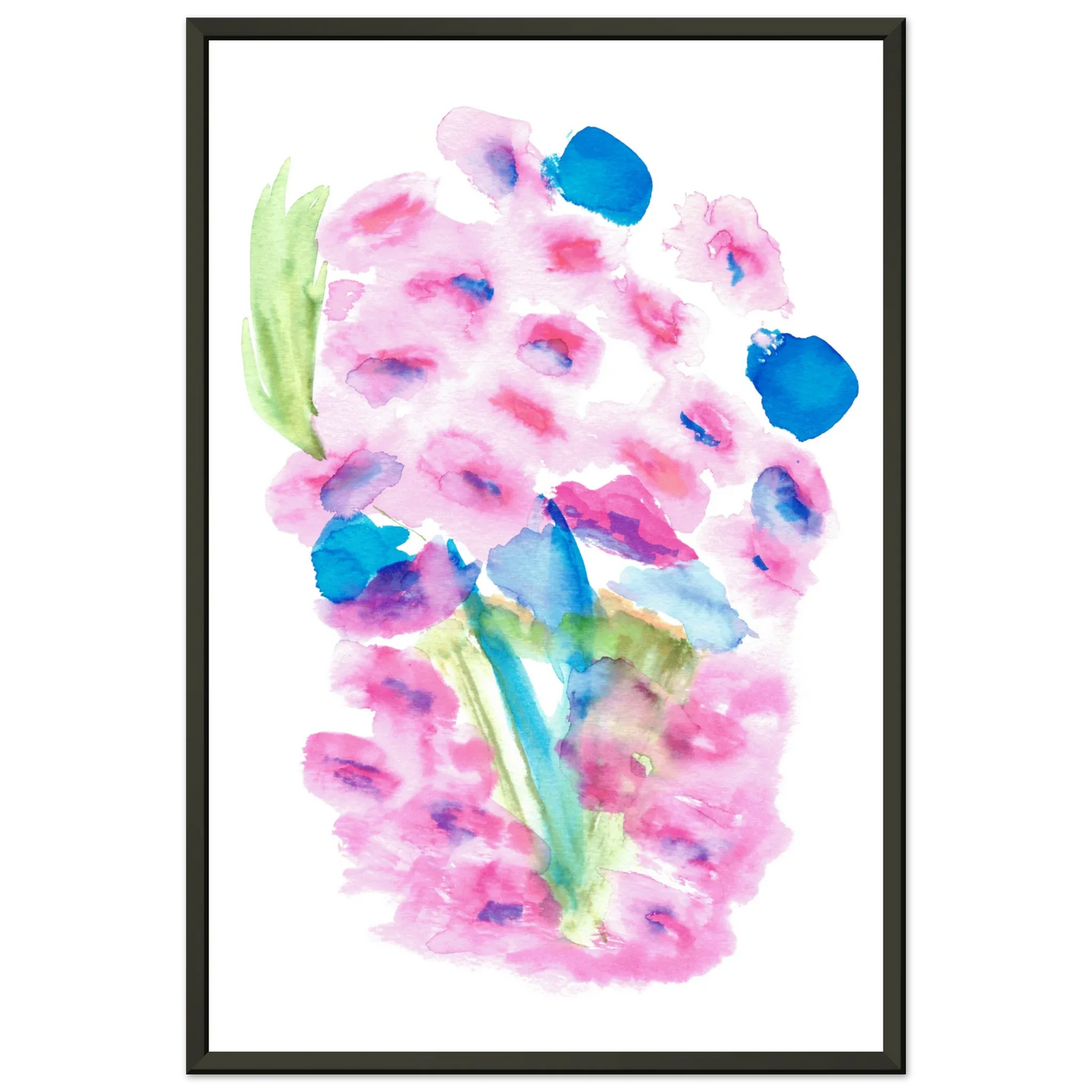 Classic Semi-Glossy Paper Metal Framed Poster Bouquets Rosé - Laure Leprince - Artiste Peintre