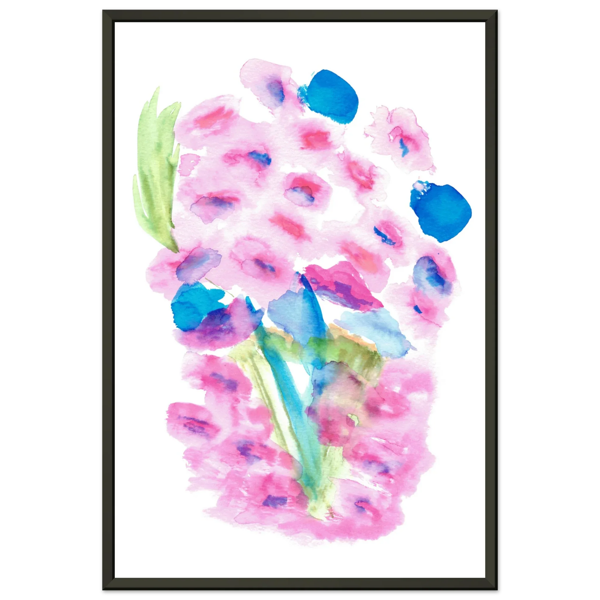 Classic Semi-Glossy Paper Metal Framed Poster Bouquets Rosé - Laure Leprince - Artiste Peintre