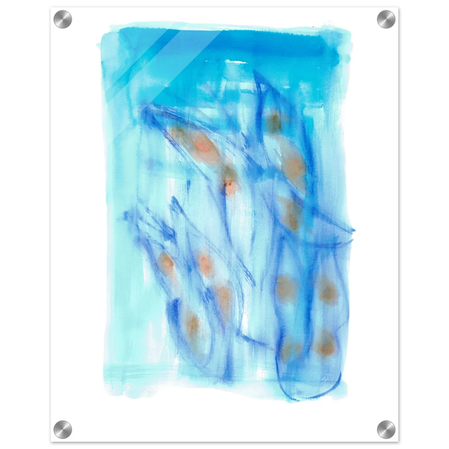 Impression sur acrylique brillante Blue Sprouts| Art contemporain par Laure Leprince - Laure Leprince - Artiste Peintre