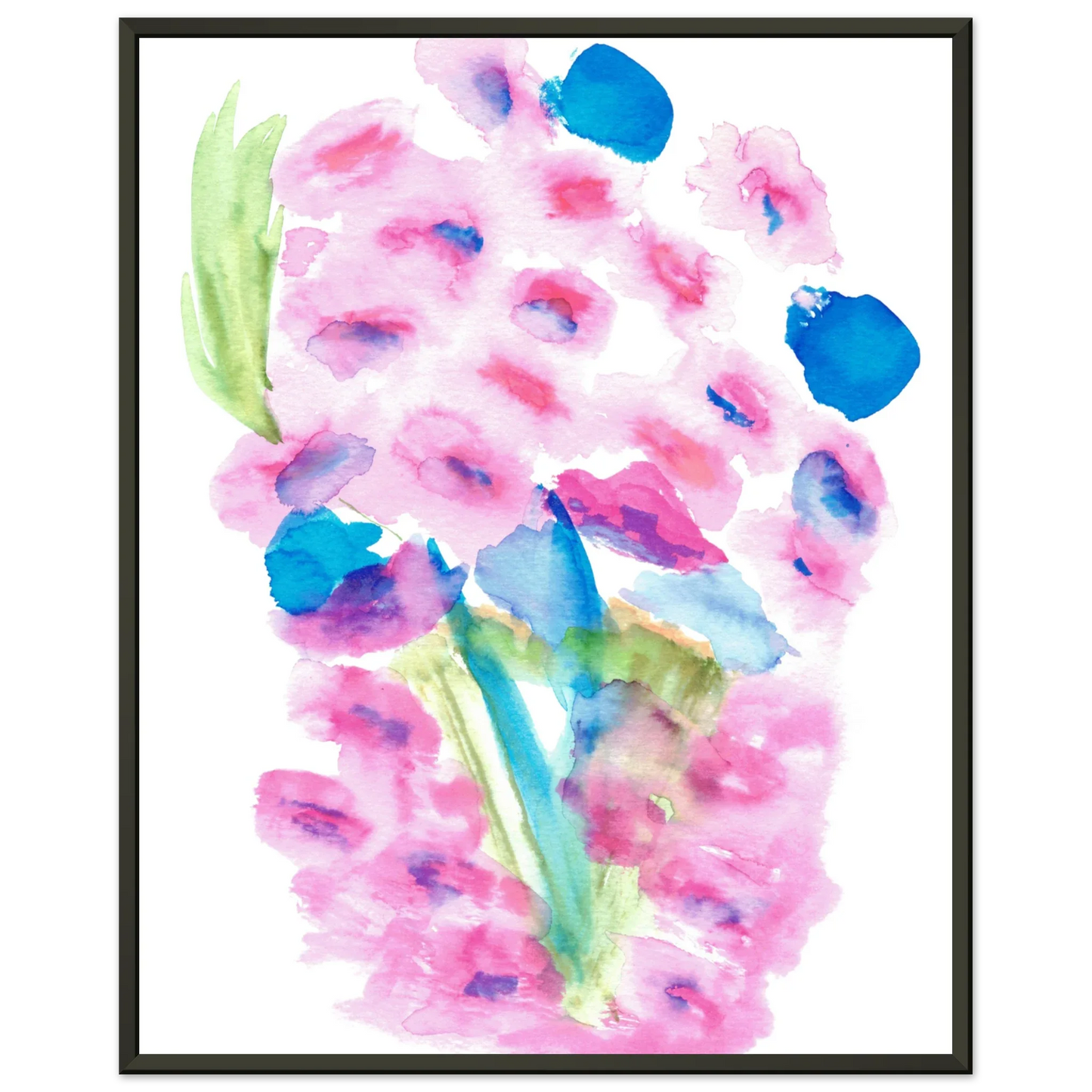 Classic Semi-Glossy Paper Metal Framed Poster Bouquets Rosé - Laure Leprince - Artiste Peintre