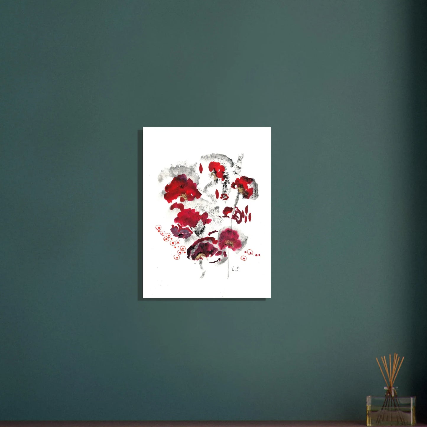 Affiche premium sur papier mat Pavots – Art mural de qualité supérieure - Laure Leprince - Artiste Peintre