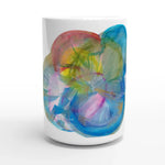 Mug en céramique blanche 44 Crytal Bloom – Grand format, design et qualité durable - Laure Leprince - Artiste Peintre