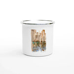 Mug en émail blanc 35 cl City – Léger, vintage et résistant - Laure Leprince - Artiste Peintre