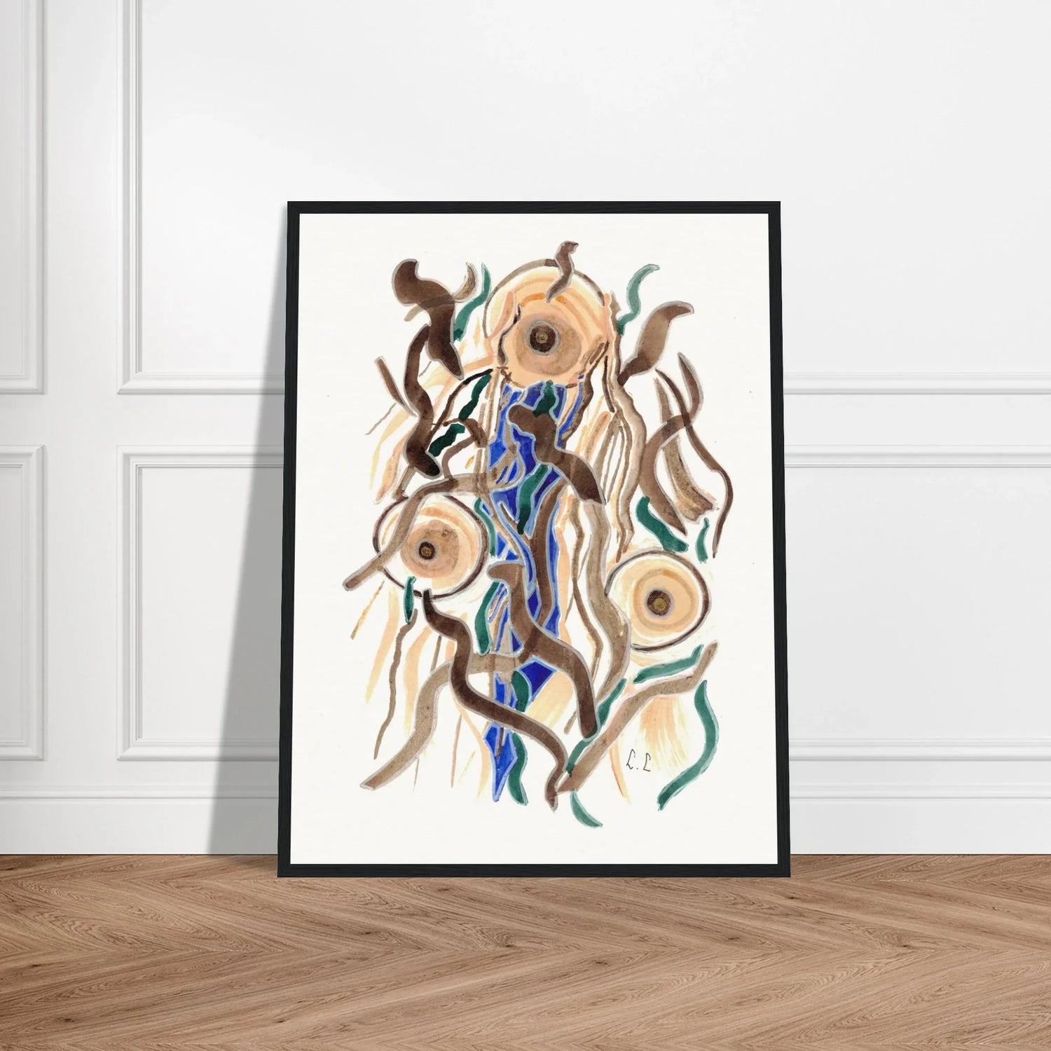 Affiche Encadrée Museum-Quality Matte Paper Wooden Framed Cometes - Laure Leprince - Artiste Peintre