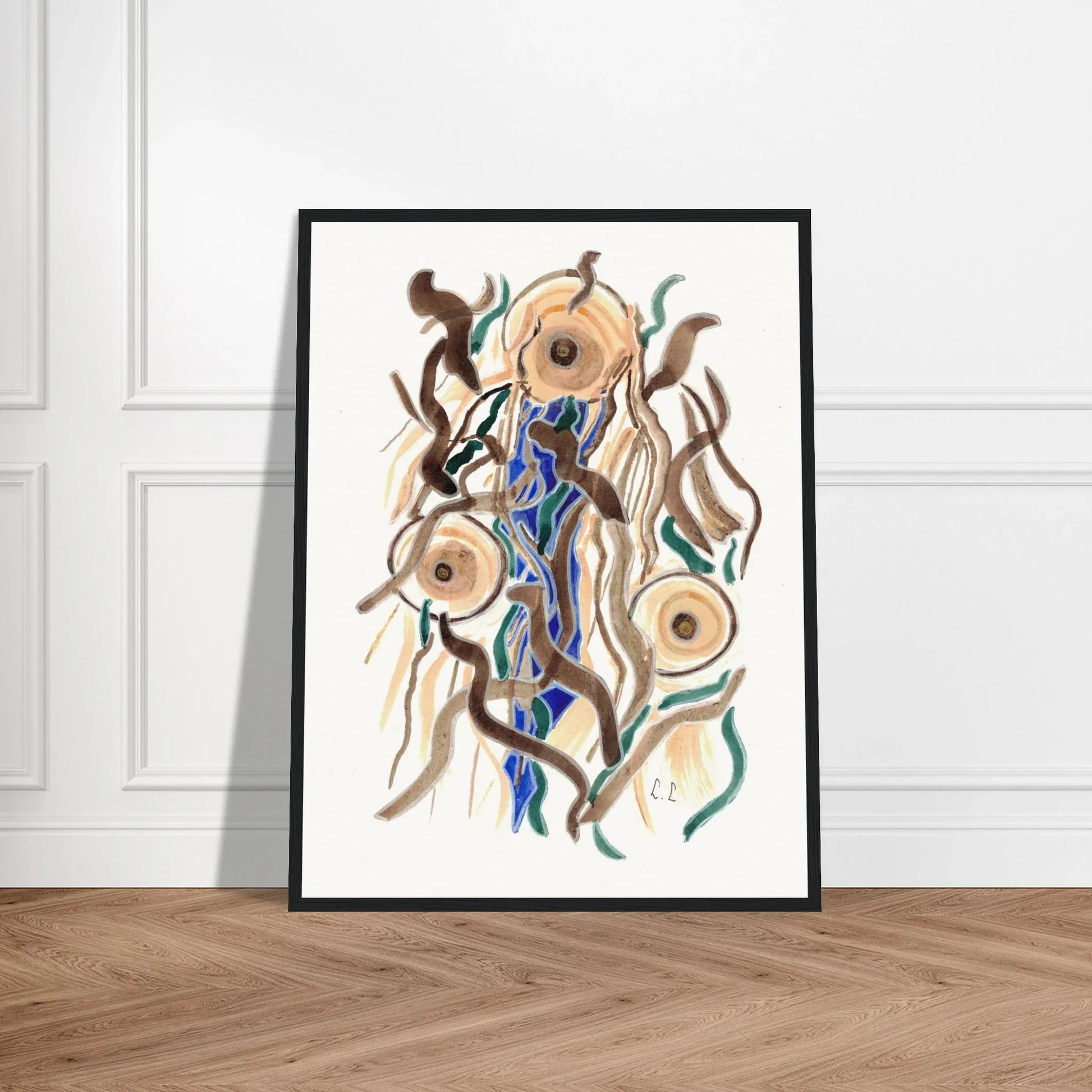 Affiche Encadrée Museum-Quality Matte Paper Wooden Framed Cometes - Laure Leprince - Artiste Peintre