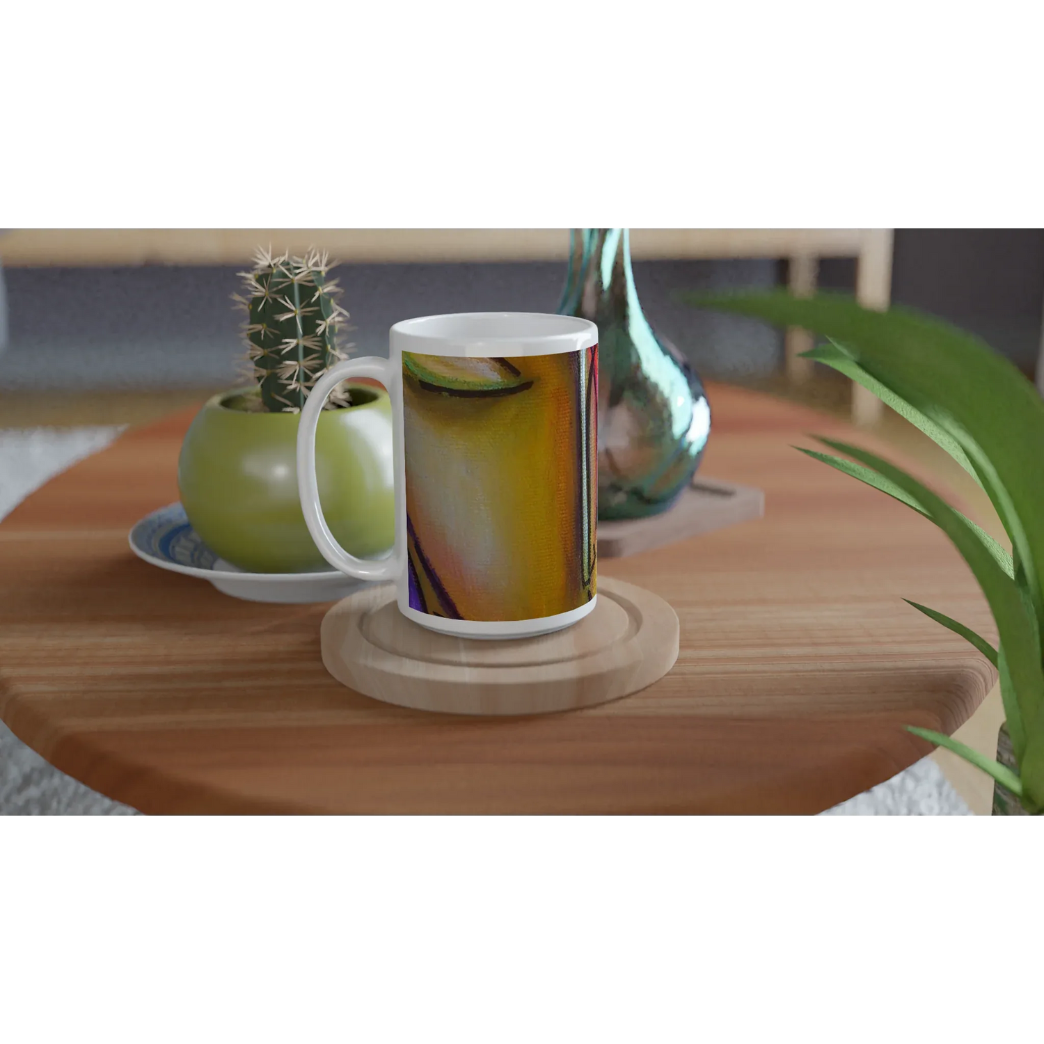 Mug en céramique blanche 44 cl trouncho#2 – Grand format, design et qualité durable - Laure Leprince - Artiste Peintre