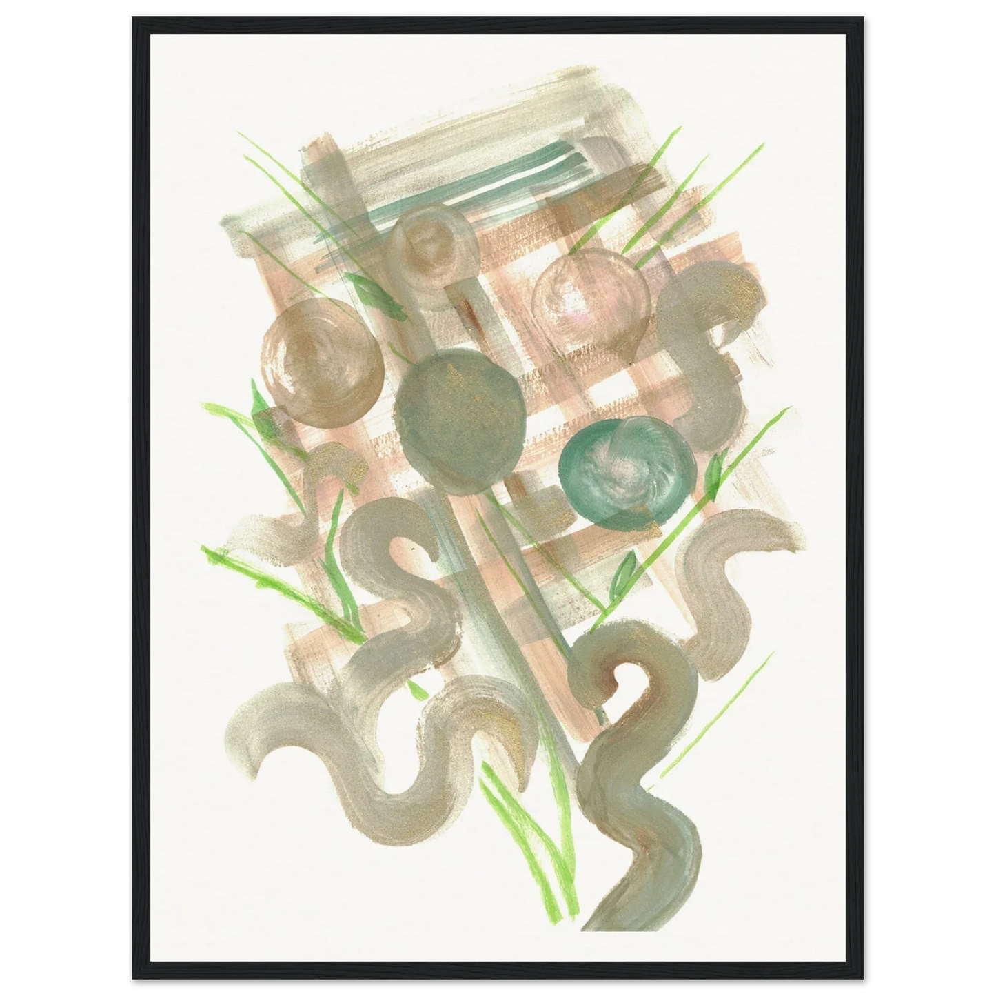Affiche Encadrée Museum-Quality Matte Paper Wooden Framed Moss Geometry - Laure Leprince - Artiste Peintre
