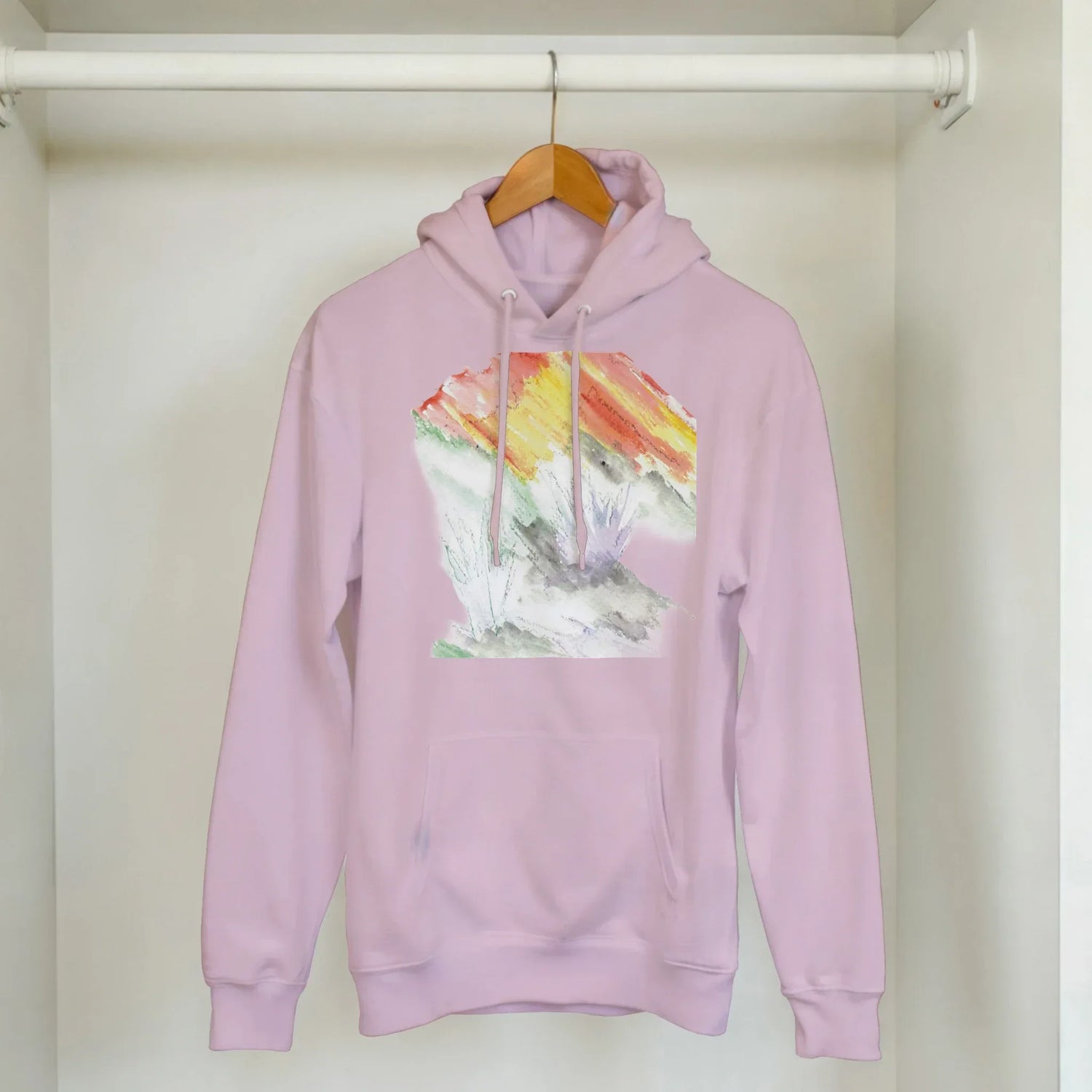 Sweat à capuche unisexe artistiqueLavander Drift| Gildan® 18500 White - Laure Leprince - Artiste Peintre