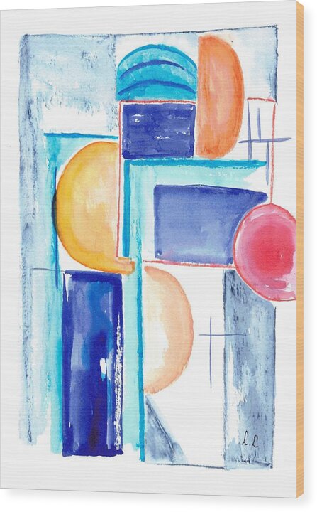 Geometric Shapes in Vibrant Colors - Wood Print