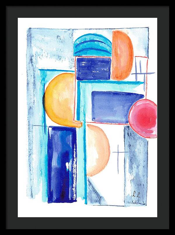 Geometric Shapes in Vibrant Colors - Framed Print