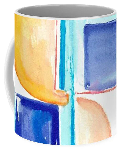 Architecture Solaire Abstract Watercolor Ceramic Mug – Artistic Coffee & Daily Comfort - Laure Leprince - Artiste Peintre