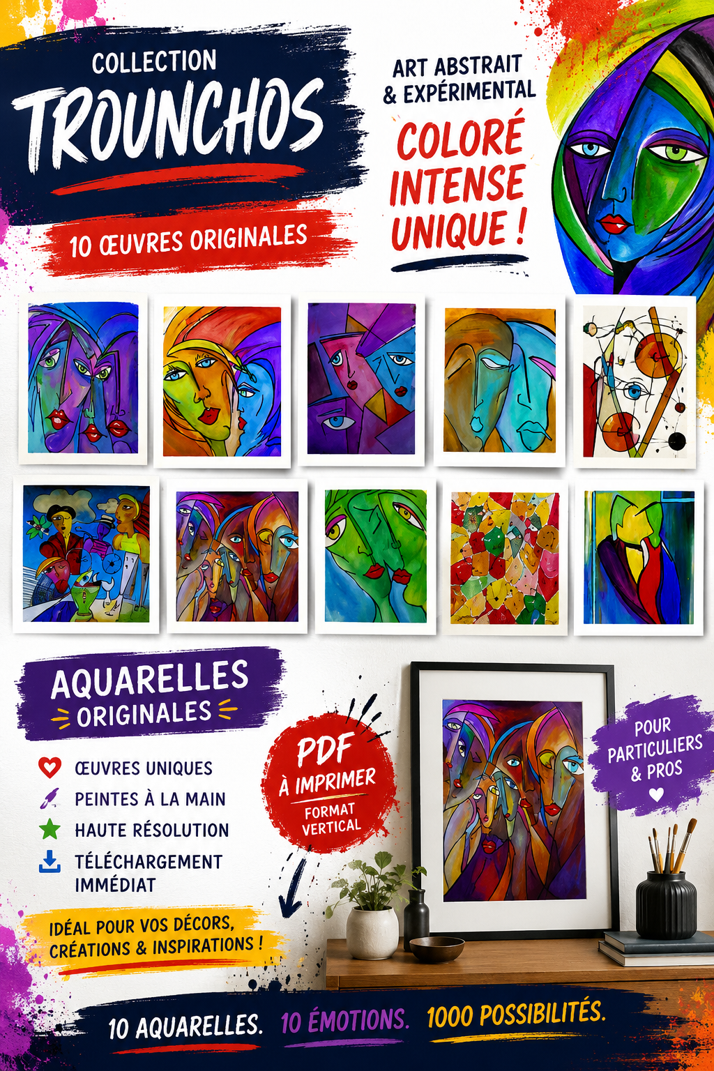 Trouncho Signature - 10 œuvres originales HR Pack 2 - Art Contemporain à Imprimer | Décoration Murale